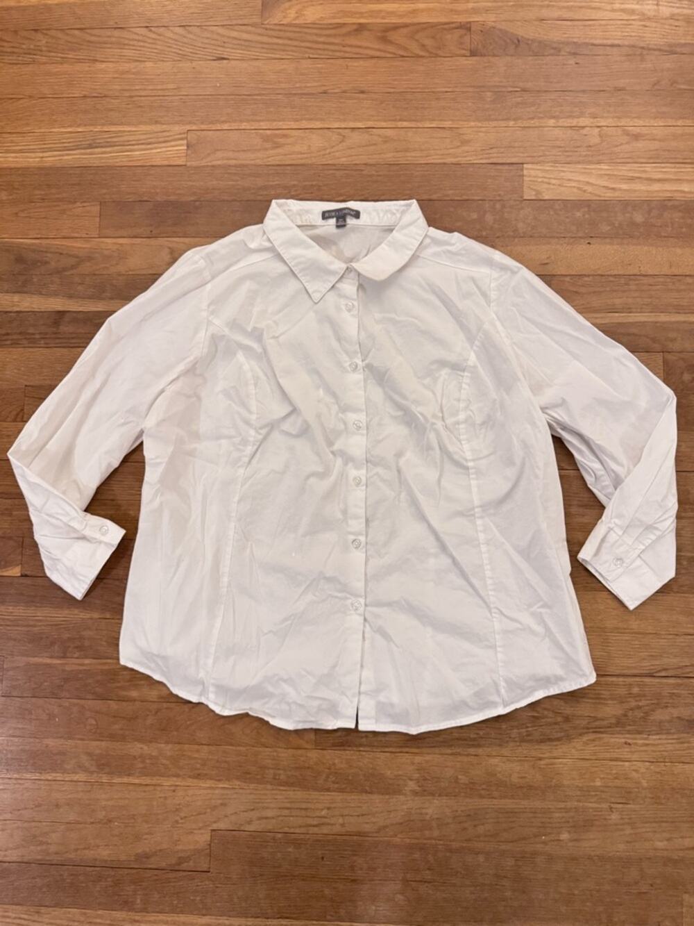 Jessica London Women's White Button Down Long Sleeve Shirt - Size 30W
 b43
